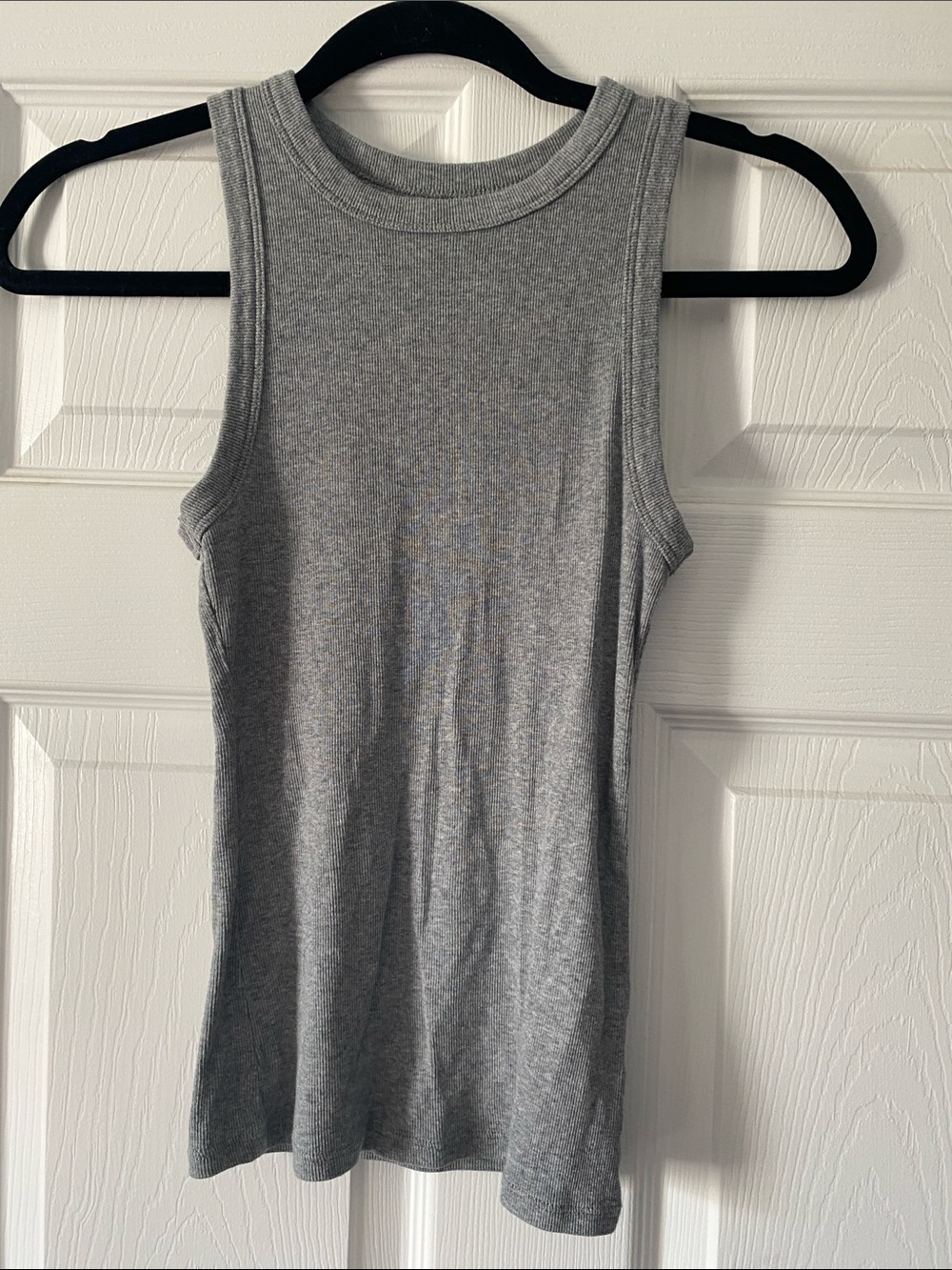 a new day Gray Ribbed Tank Top - Sleeveless Crew